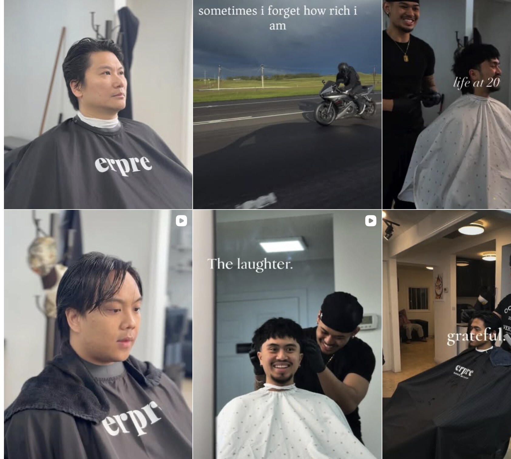 JB finishing a client haircut